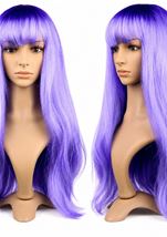 Long Straight Hair Party Wig Light Purple