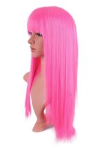 Long Straight Hair Party Wig Hot Pink