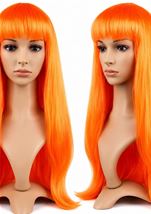 Long Straight Hair Party Wig Orange