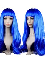 Long Straight Hair Party Wig Royal Blue