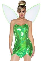 Adult Green Tinker Sparkling Sequin Fairy