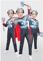 Kids Thor Muscle Suit with Soft Mask and Cape