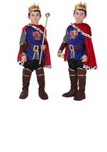 Kids Royal King Red Costume with Soft Crown