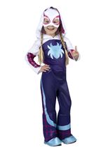 Kids Ghost Spider Girls  Hooded Web Print Toddler Costume