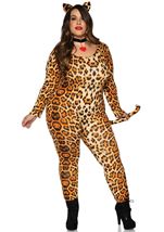 Adult Plus Size Cougar Catsuit Women Costume