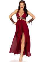 Adult Warrior Maiden Women Costume Burgundy