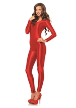 Spandex Red Catsuit Woman Costume