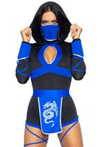 Adult Dragon Ninja Women Costume Blue