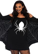 Adult Plus Size Jersey Spiderweb Dress Women Costume