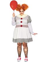 Plus Size Creepy Clown Women Scary Costume