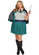 Plus Size Sinister Spellcaster Women School Costume