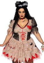 Adult Plus Size Deadly Voodoo Doll Women Spooky Costume