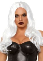 Long Wavy Center Part White Wig