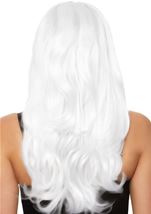 Adult Long Wavy Center Part White Wig