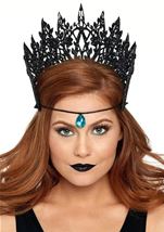 Glitter Queen Crown With Jewel Accent Black 