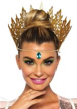 Glitter Queen Crown With Jewel Accent Gold