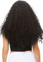 Adult Long Full Curly Scary Wig White Black