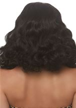 Adult Retro Bang Curly Bob Women Wig Black