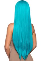 Adult Long Straight Center Part Women Wig Turquoise