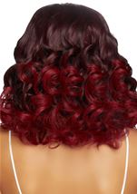 Adult Curly Ombre Long Bob Women Wig Burgundy