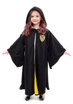 Kids Yellow Hooded Wizard Unisex Robe 