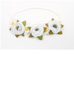 Kids White Flower Girls Headband