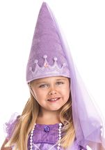 Kids Girls Purple Princess Cone Hat