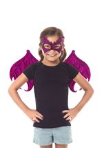 Kids Magenta Dragon Unisex Wings And Mask