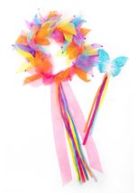 Girls Rainbow Fairy Halo And Wand