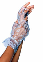 Adult Lace Fingerless Wrist Ruffle Gloves