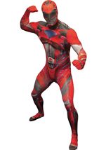 Adult Movie Red Power Ranger Morphsuit Men Costume