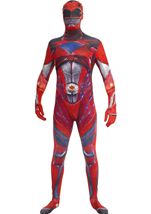 Movie Red Power Ranger Plus Size Morphsuit Men Costume 