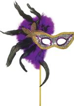Masquerade Sequin And Feather Mask