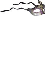 Purple Masquerade Half Mask With Jewel Accent