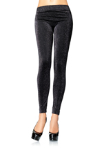 Lurex Leggings Black Silver