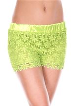 Woman Lace Shorts Neon Green