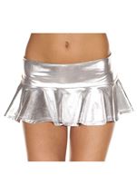 Metallic Woman Mini Skirt Silver