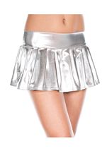 High Waisted Woman Skirt Silver