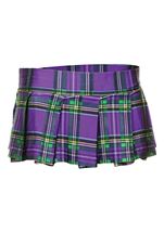 Adult Min Plaid Woman Skirt Purple