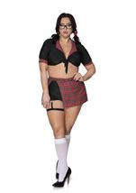 Adult Plus Size Women Plaid School Girl Costume