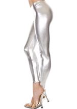 Metallic Woman Leggings Silver