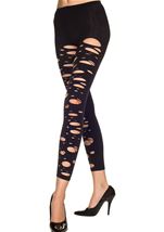 Tattered Stirrup Opaque Spandex Leggings