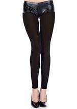 Opaque Footless Tights Black