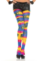 Rainbow Tie Dye Spandex Pantyhose
