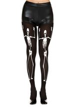 Dancing Skeleton Print Women Pantyhose