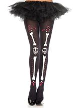 Bone And Smiley Face Print Women Pantyhose