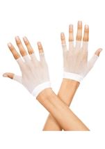 Fishnet Wrist Woman Gloves White