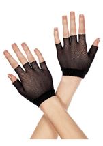Fishnet Wrist Woman Gloves Black
