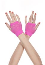 Thick Net Woman Gloves Neon Pink