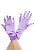 Wrist Length Satin Gloves  Purple